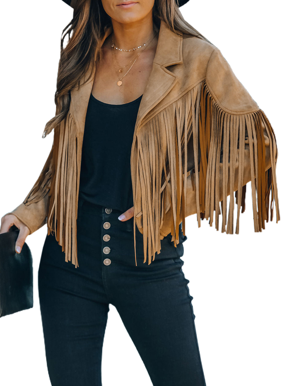 Daysskk Women's Black Faux Suede Moto Jacket - Small, Regular Fit